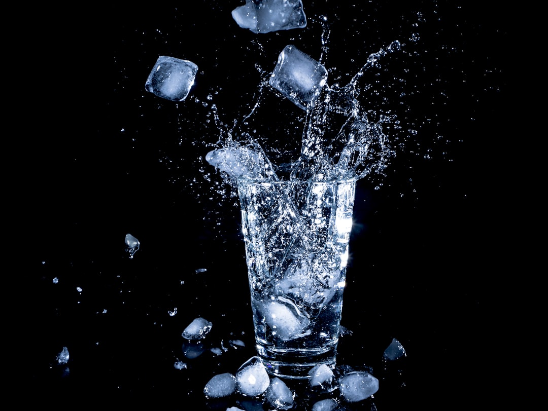 A glass of ice water used for the at-home dental cold test
